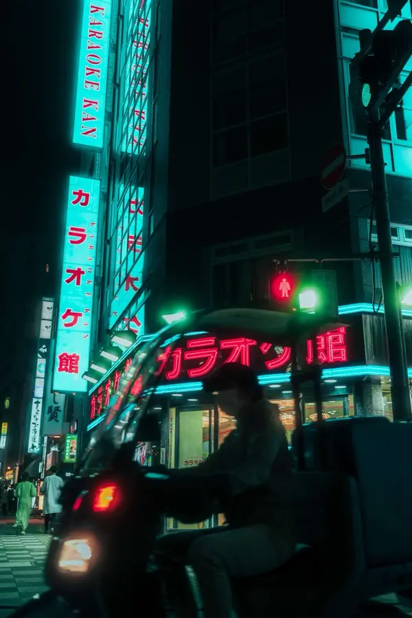 A cinematic night scene photographed by Nathan Rihet